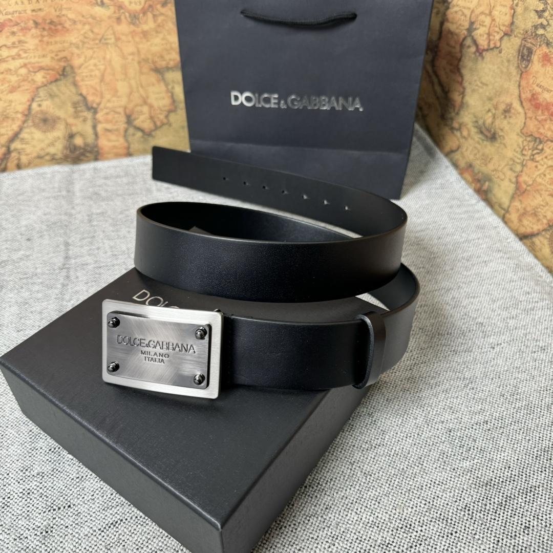 Dolce & Gabbana Calfskin Belt With Branded Tag - DopestKickz