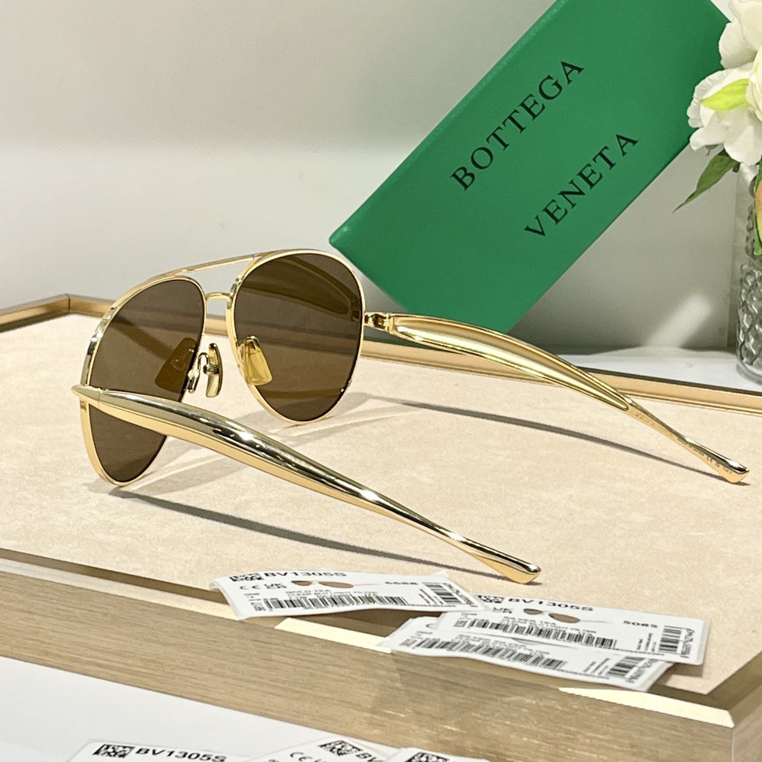 Bottega Veneta Sardine Aviator Sunglasses   BV1305S - DopestKickz