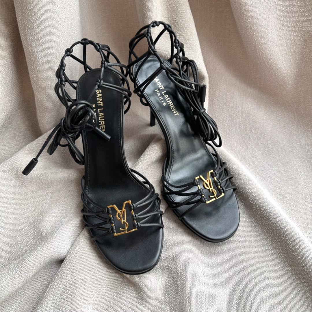 Saint Laurent Babylone Sandals In Smooth Leather - DopestKickz