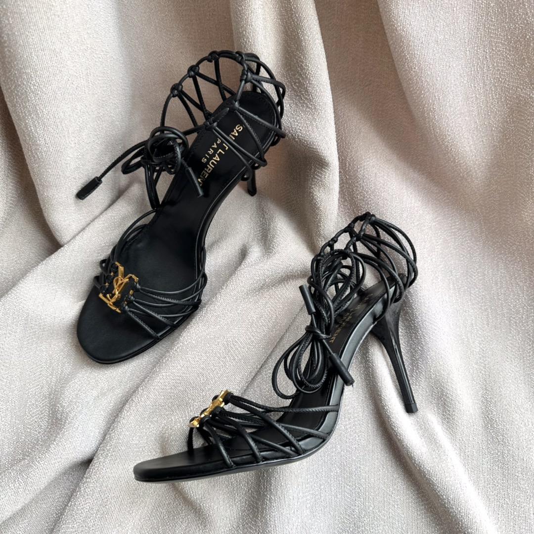 Saint Laurent Babylone Sandals In Smooth Leather - DopestKickz