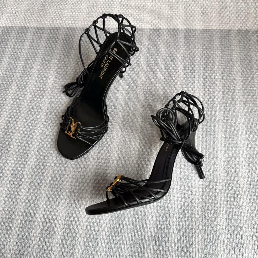 Saint Laurent Babylone Sandals In Smooth Leather - DopestKickz