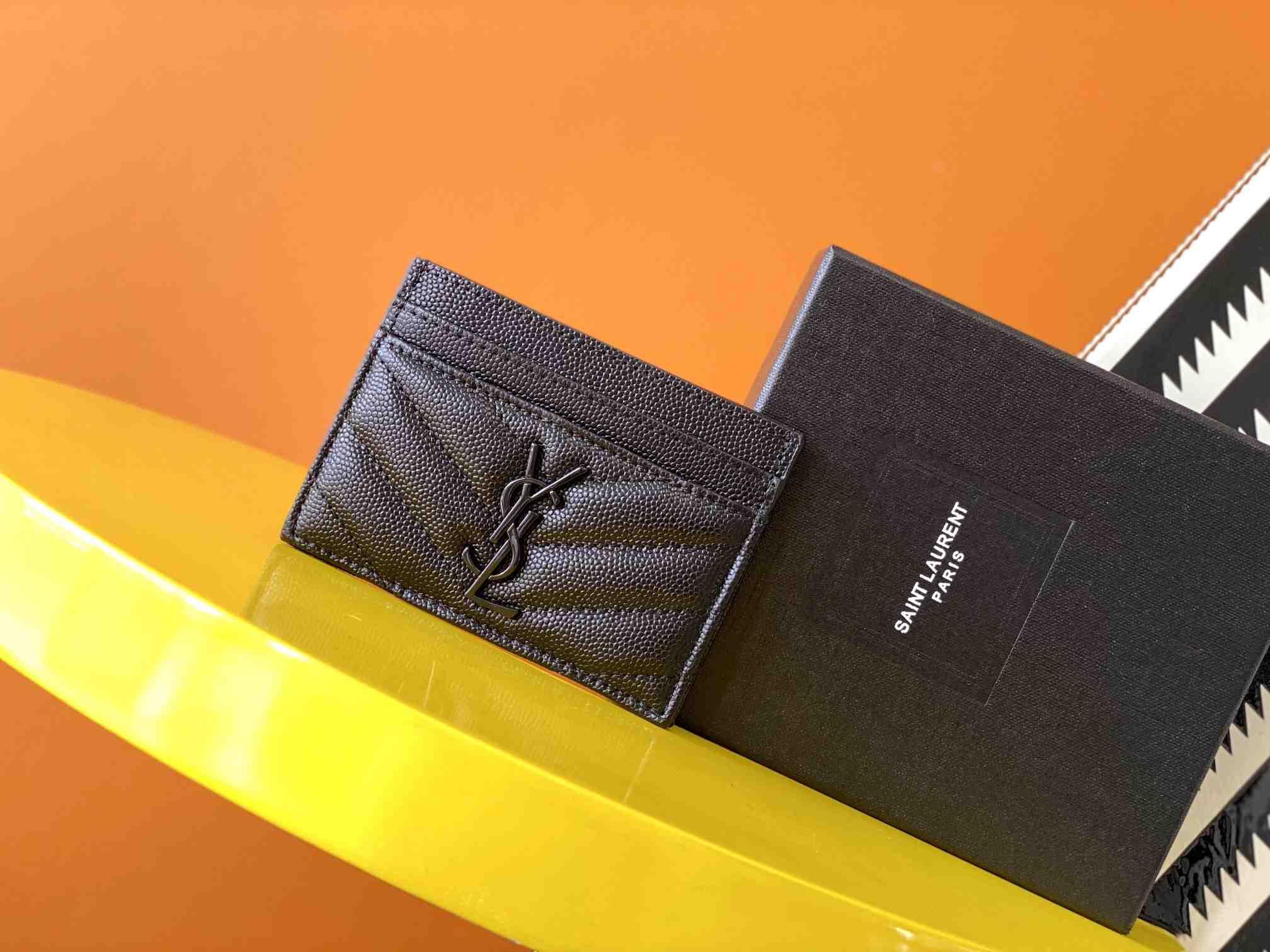 Saint Laurent Leather Card Wallet (10x7.5x0.5 cm) - DopestKickz