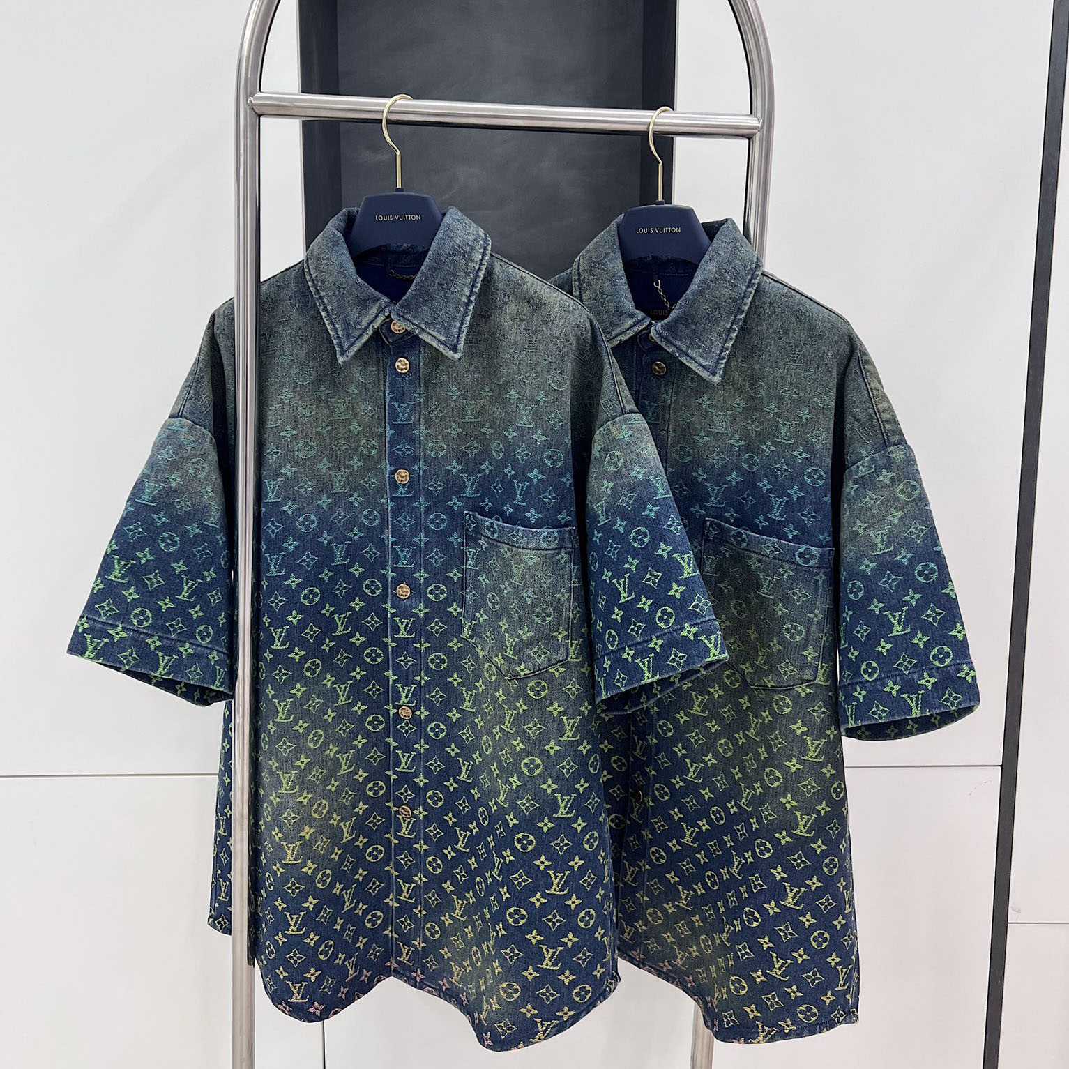 Louis Vuitton Short-Sleeved Monogram Shirt - DopestKickz