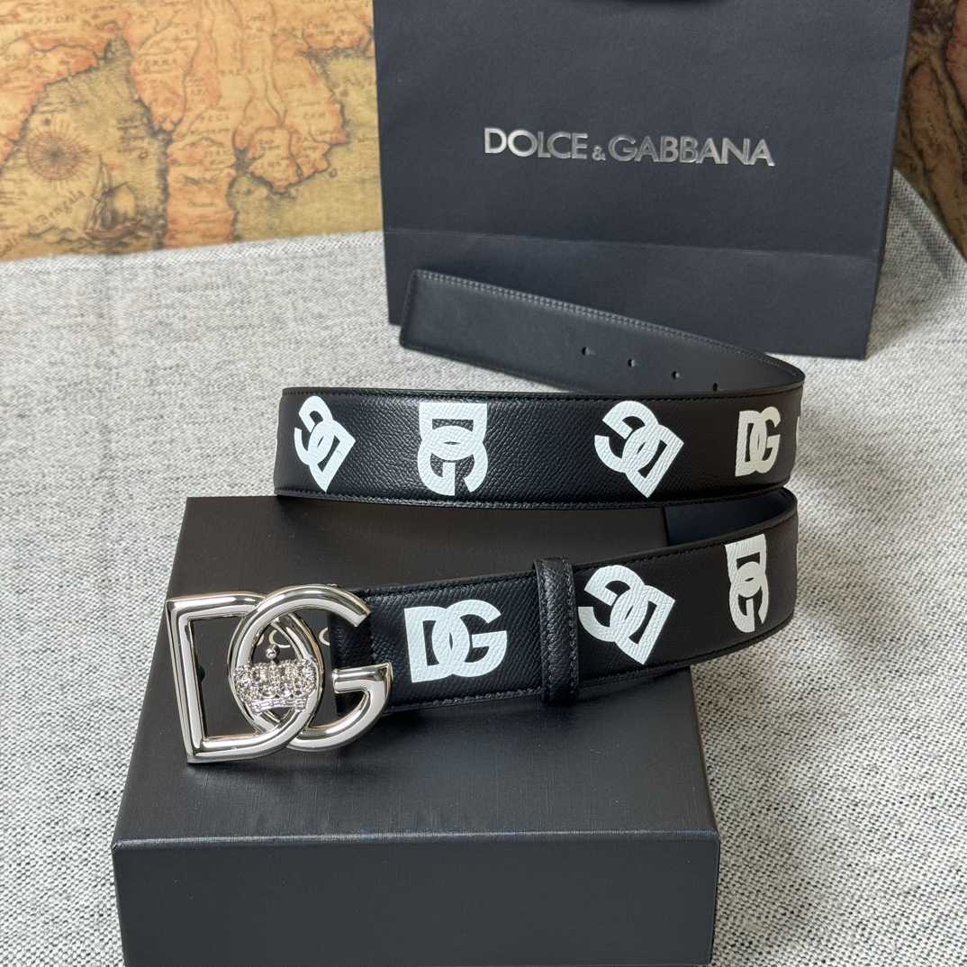 Dolce & Gabbana Logo-Printed Buckled Belt - DopestKickz
