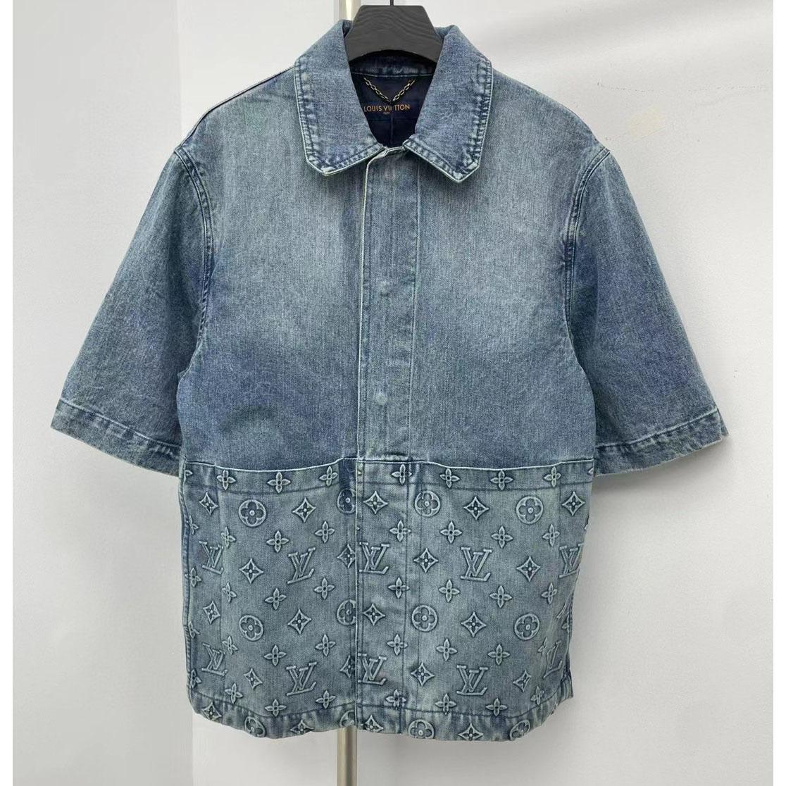 Louis Vuitton Short-Sleeved Denim Workwear Shirt  1ABLDG - DopestKickz