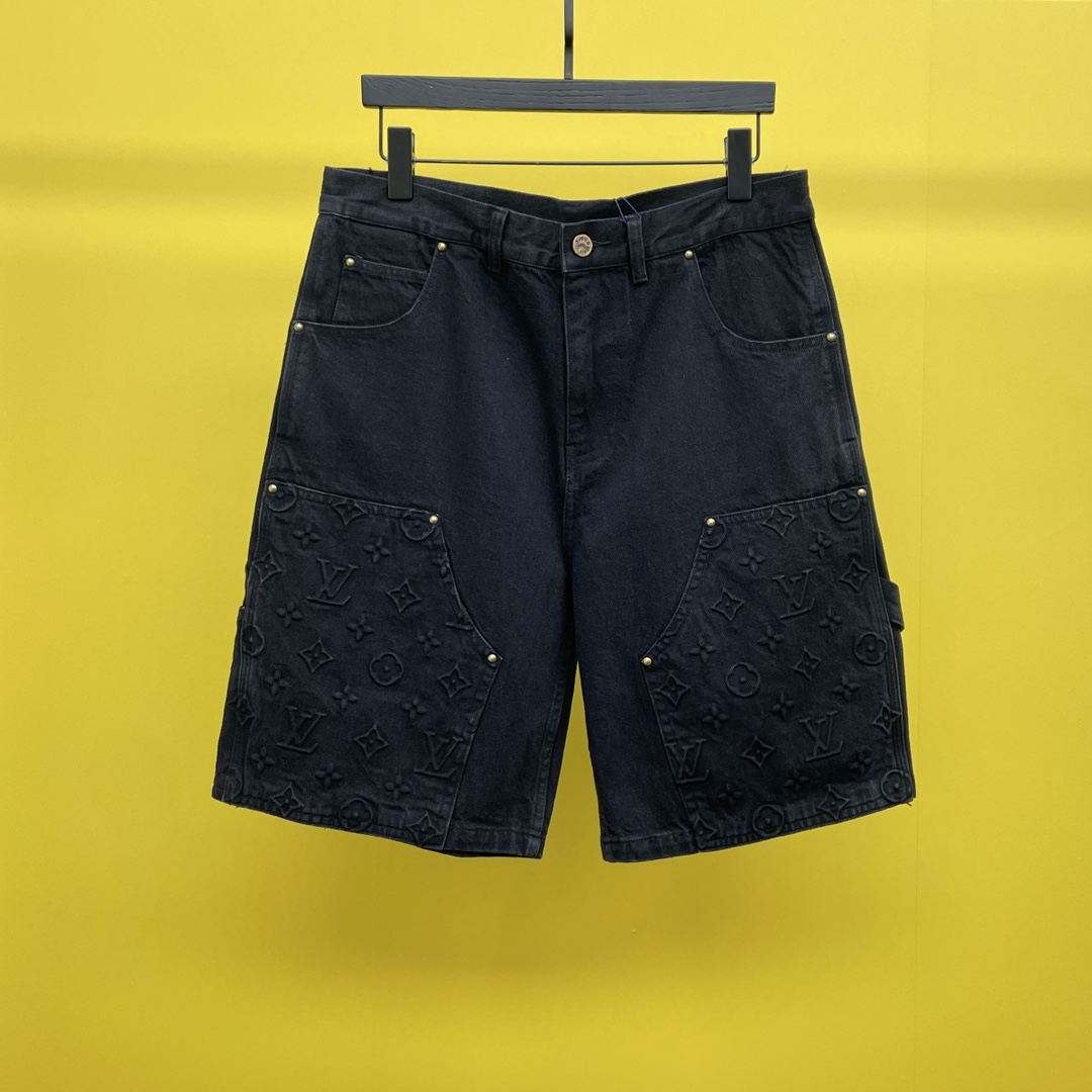 Louis Vuitton Monogram Denim Shorts    - DopestKickz