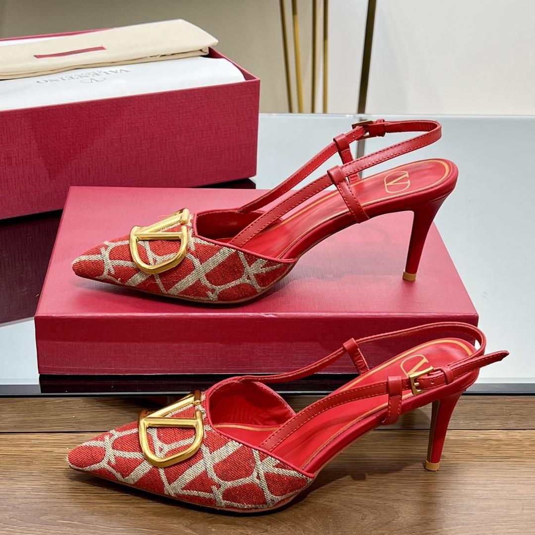 Valenti VLogo Signature Slingback Pump In Toile Iconographe 80mm - DopestKickz