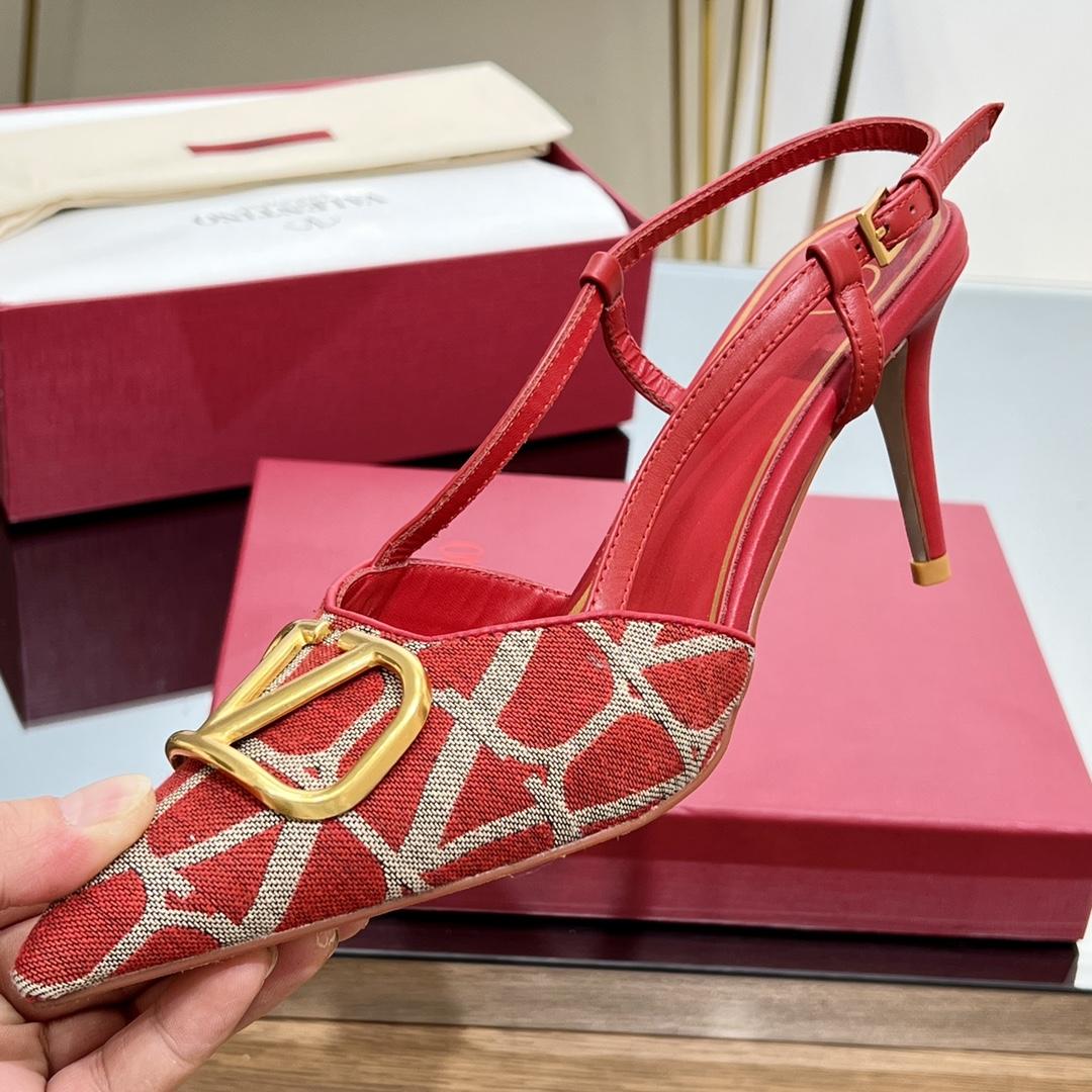 Valenti VLogo Signature Slingback Pump In Toile Iconographe 80mm - DopestKickz