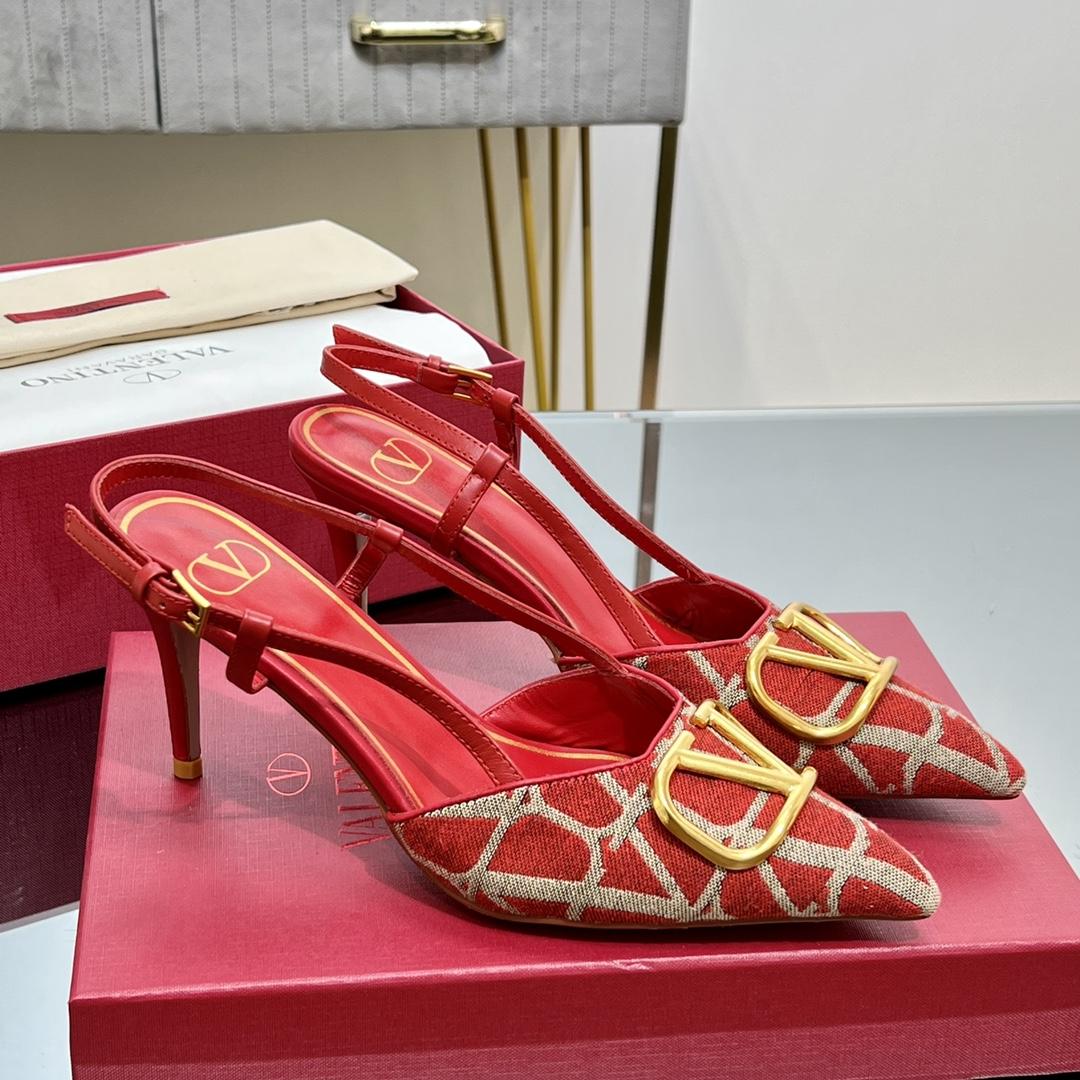 Valenti VLogo Signature Slingback Pump In Toile Iconographe 80mm - DopestKickz