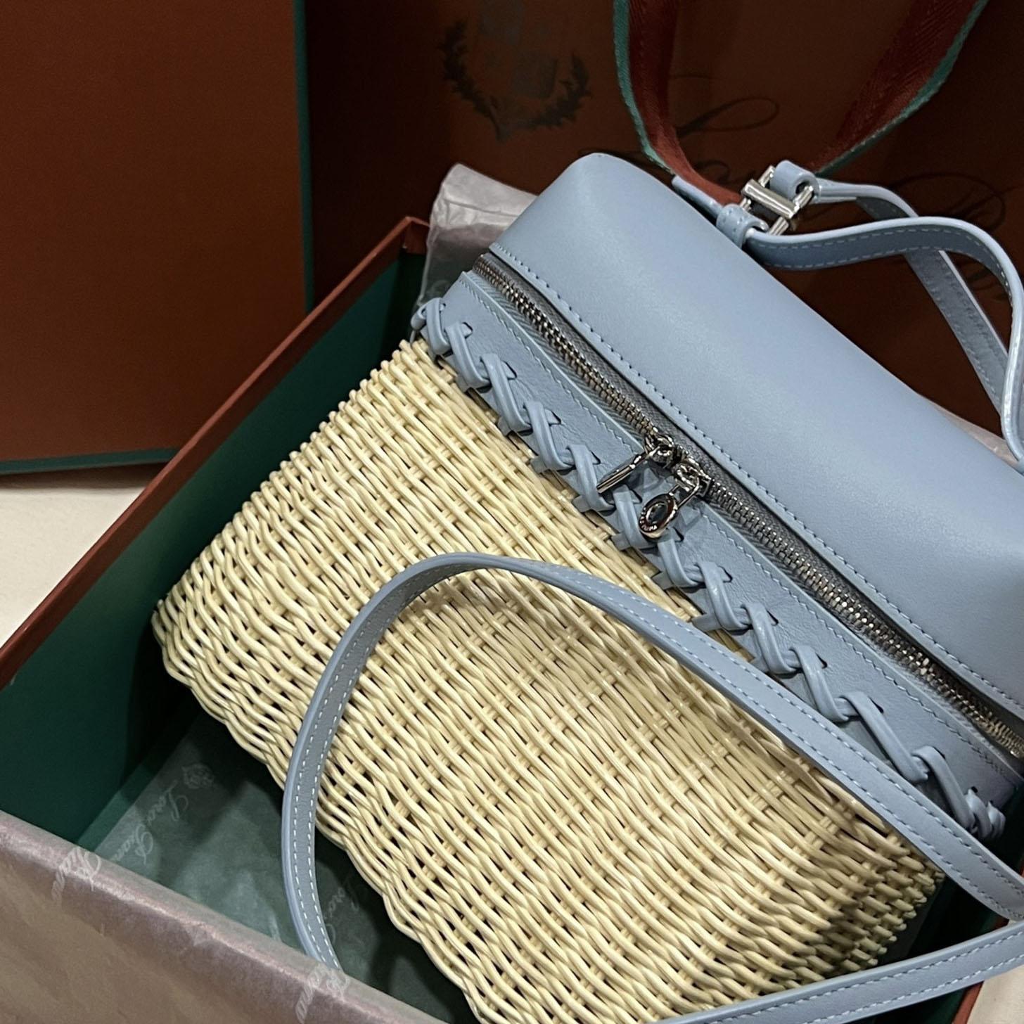 Loro Piana Women's Blue Extra Pocket L19 Wicker Pouch  (11*19*6.5cm) - DopestKickz