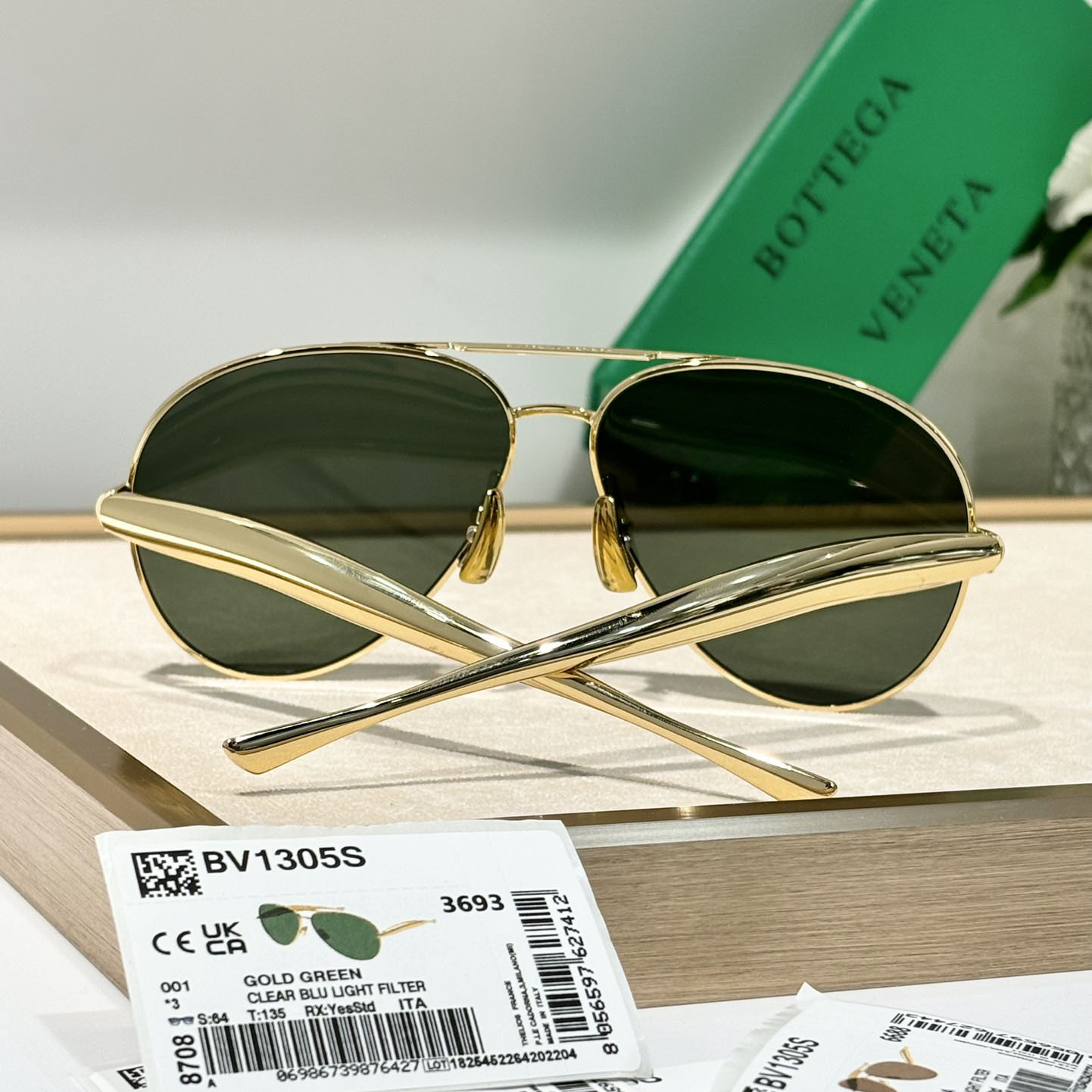 Bottega Veneta Sardine Aviator Sunglasses   BV1305S - DopestKickz