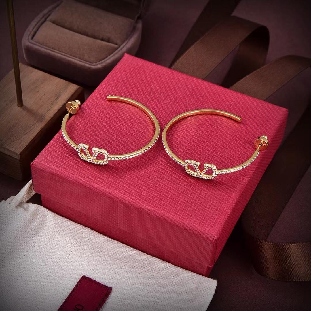 Valenti Garavani VLogo Signature Crystal Hoop Earrings - DopestKickz