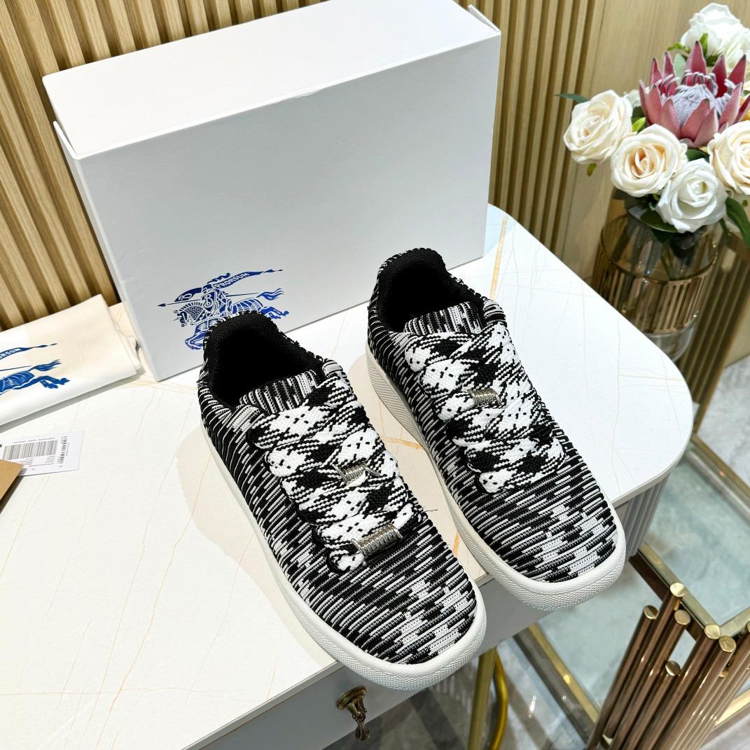 Burberry Check Knit Box Sneakers - DopestKickz