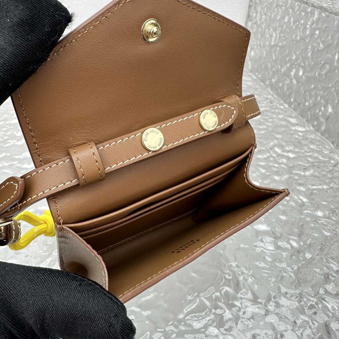 Miu Miu Leather Wallet With Leather And Cord Shoulder Strap - DopestKickz
