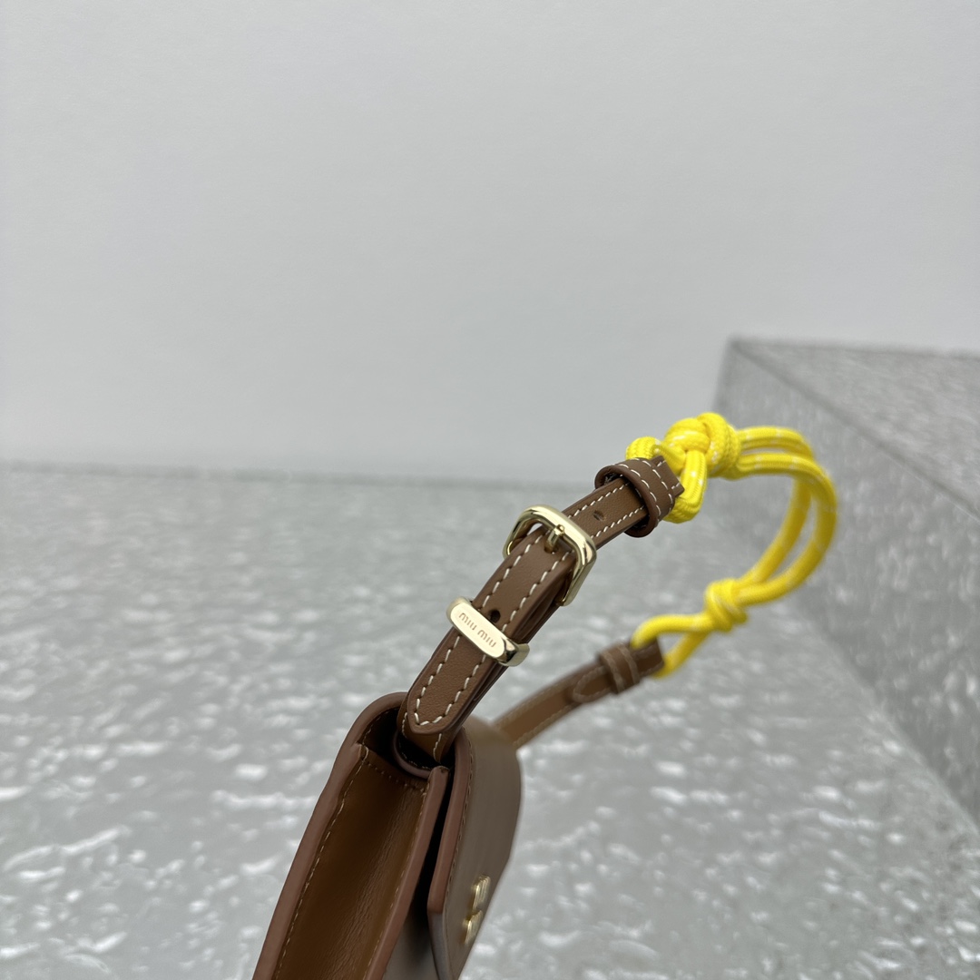Miu Miu Leather Wallet With Leather And Cord Shoulder Strap - DopestKickz