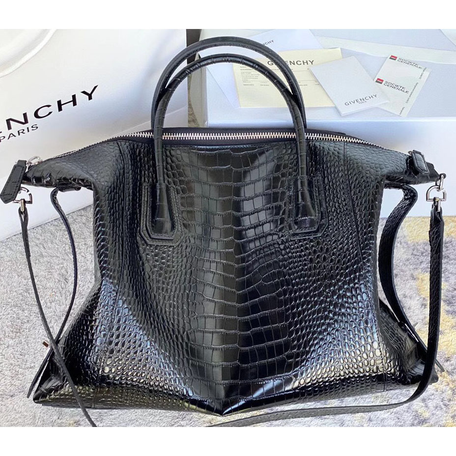 Givenchy Antigona Bag In Crocodile Effect Leather (45x9x35cm) - DopestKickz