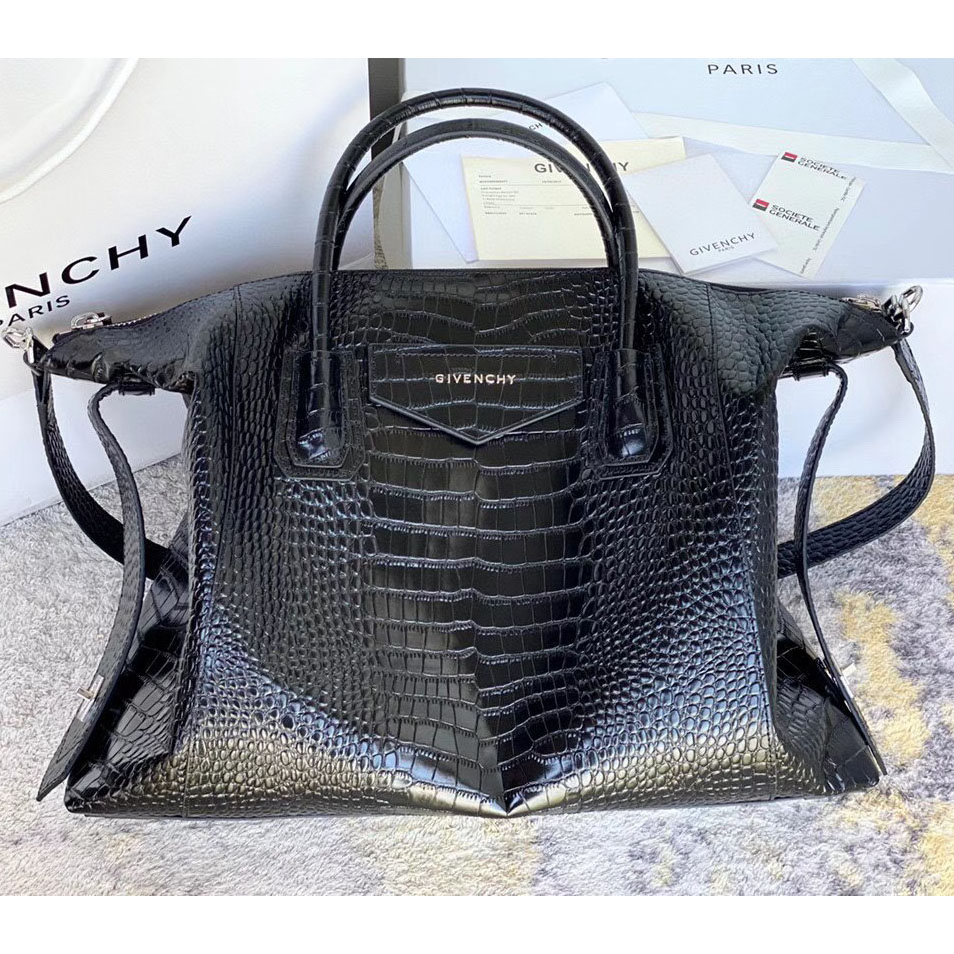 Givenchy Antigona Bag In Crocodile Effect Leather (45x9x35cm) - DopestKickz