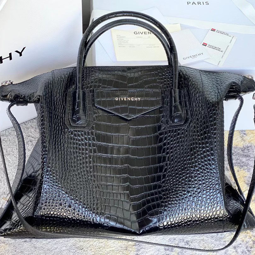 Givenchy Antigona Bag In Crocodile Effect Leather (45x9x35cm) - DopestKickz