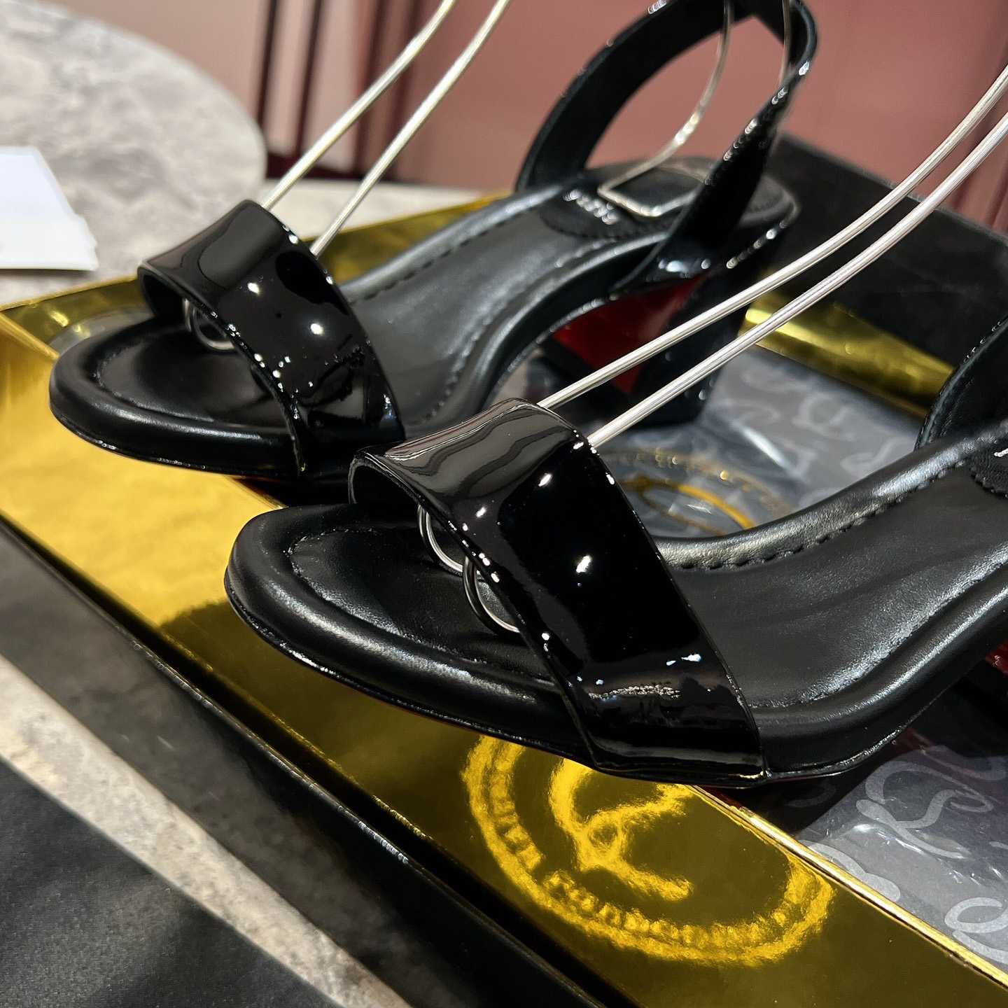 Christian Louboutin  Black Lin Miss Sabina 55 Sandals - DopestKickz