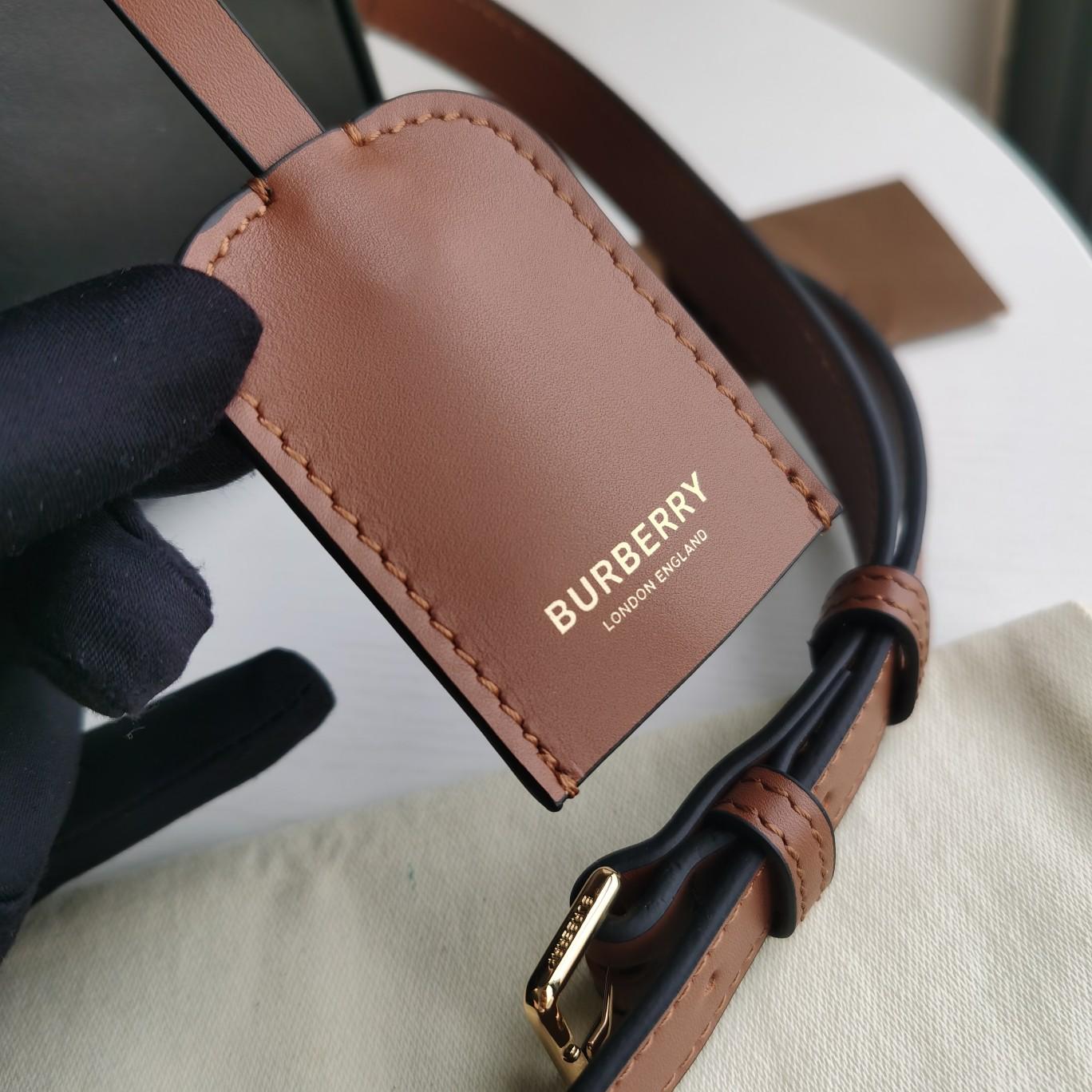 Burberry Cube Bag Leather With Vintage Check   W34 x H21 x D19cm - DopestKickz