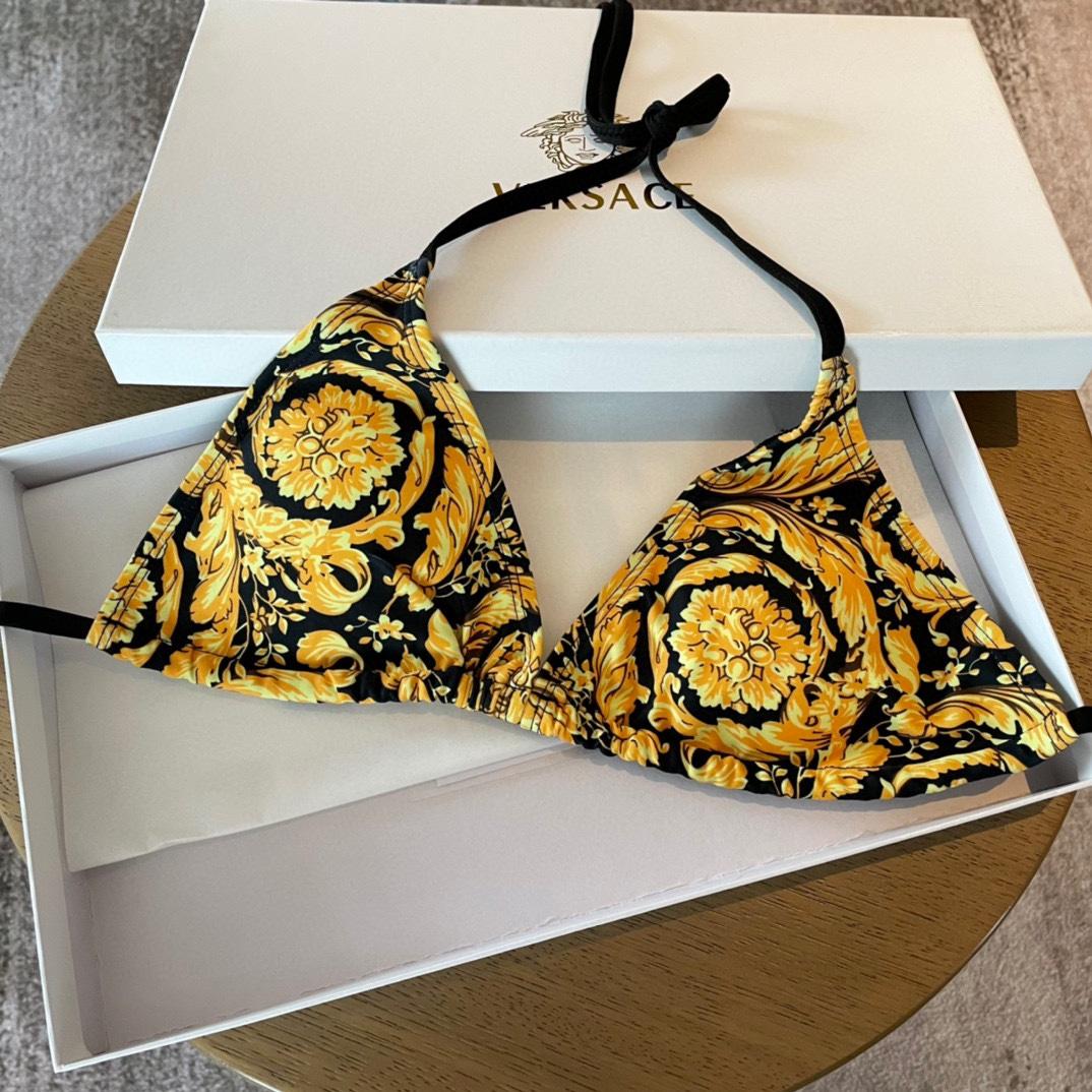 Versace Baroque-print Triangle Bikini  - DopestKickz