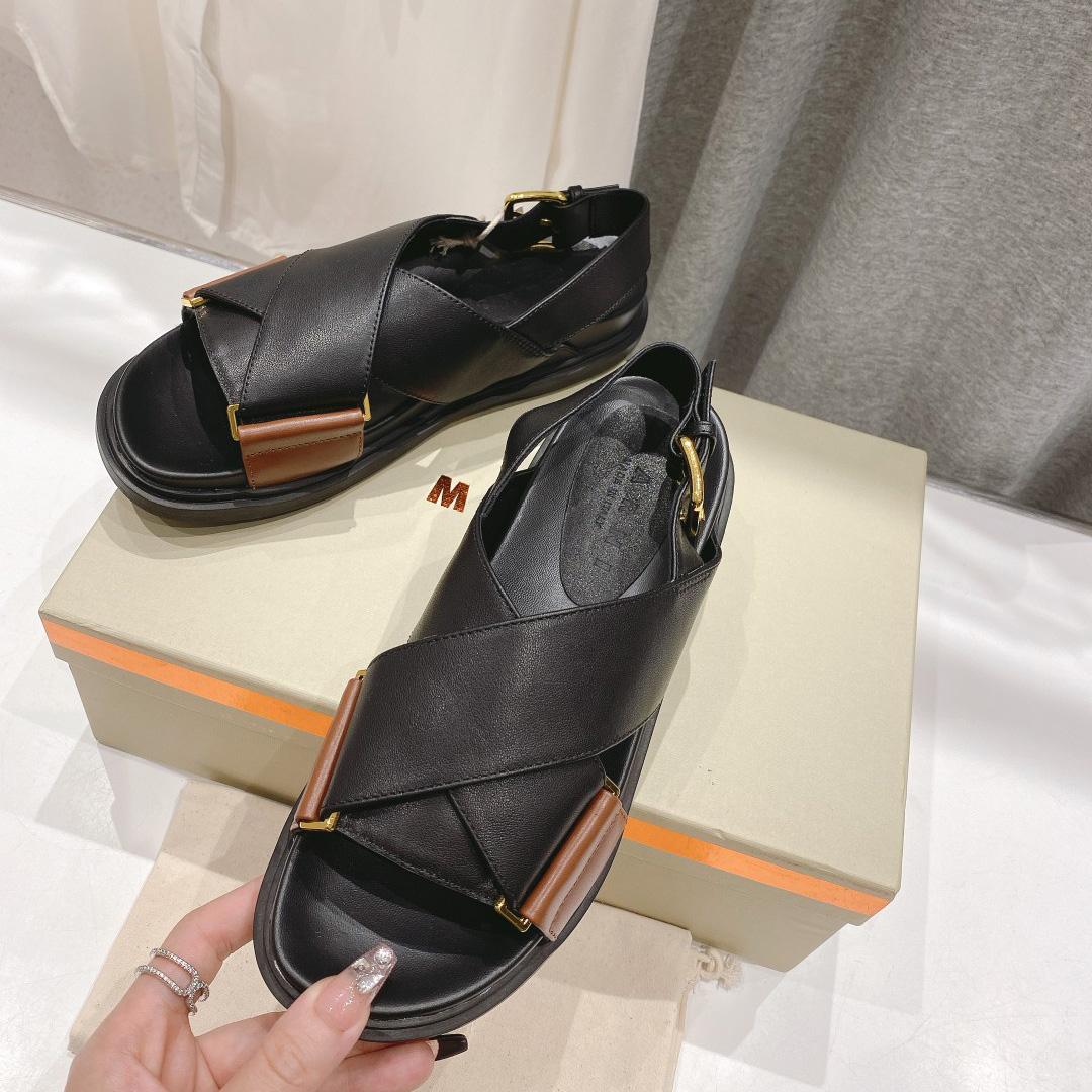 Marni Black And Brown Leather Fussbett - DopestKickz