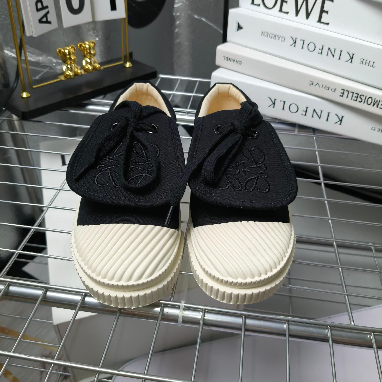 Loewe Anagram Embroidered Flap Low-Top Sneakers - DopestKickz