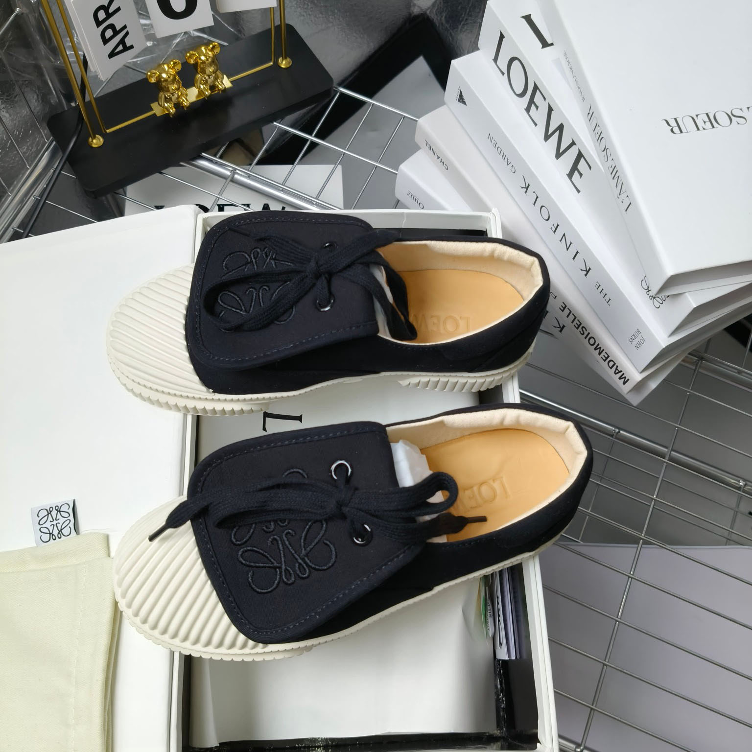Loewe Anagram Embroidered Flap Low-Top Sneakers - DopestKickz