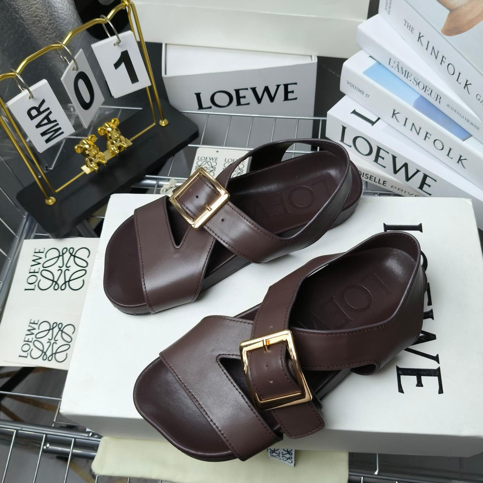 Loewe Ease Buckle Sandal In Vegetal Calfskin - DopestKickz