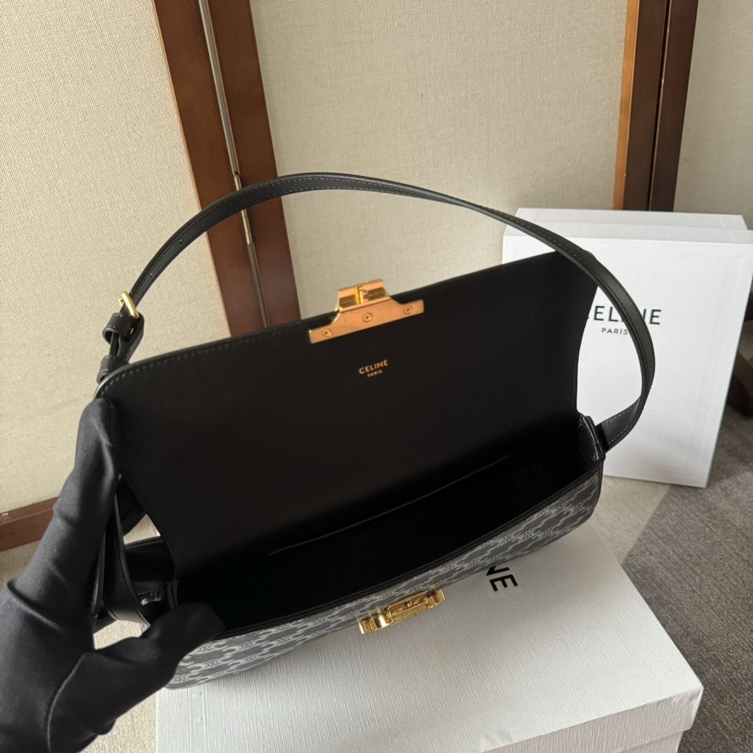 Celine Medium Celine Lola Bag In Triomphe Canvas Two-tone  - DopestKickz