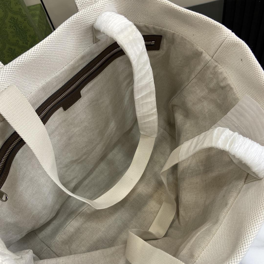 Gucci Canvas Tote Bag With Embossed Detail  - DopestKickz