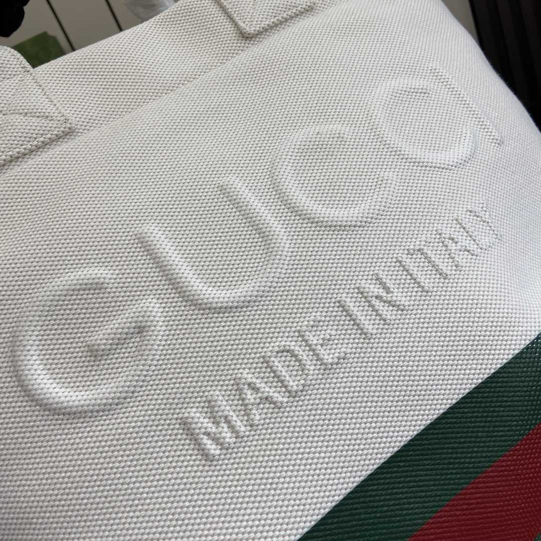 Gucci Canvas Tote Bag With Embossed Detail  - DopestKickz