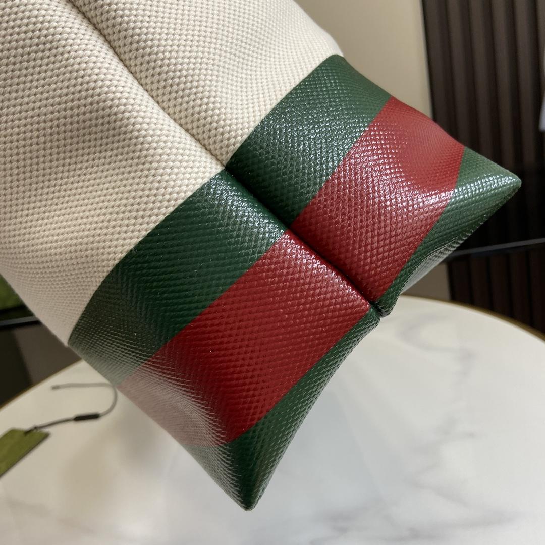 Gucci Canvas Tote Bag With Embossed Detail  - DopestKickz