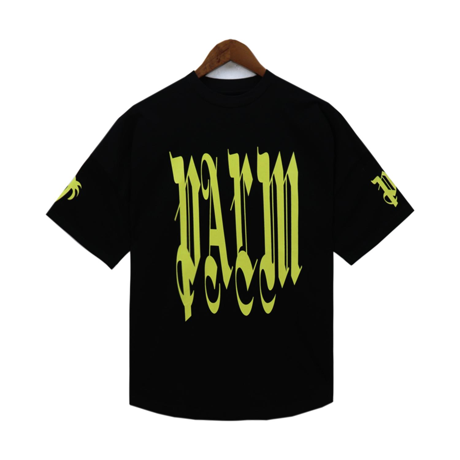 Palm Angels Gothic Logo Over T-Shirt Black - DopestKickz