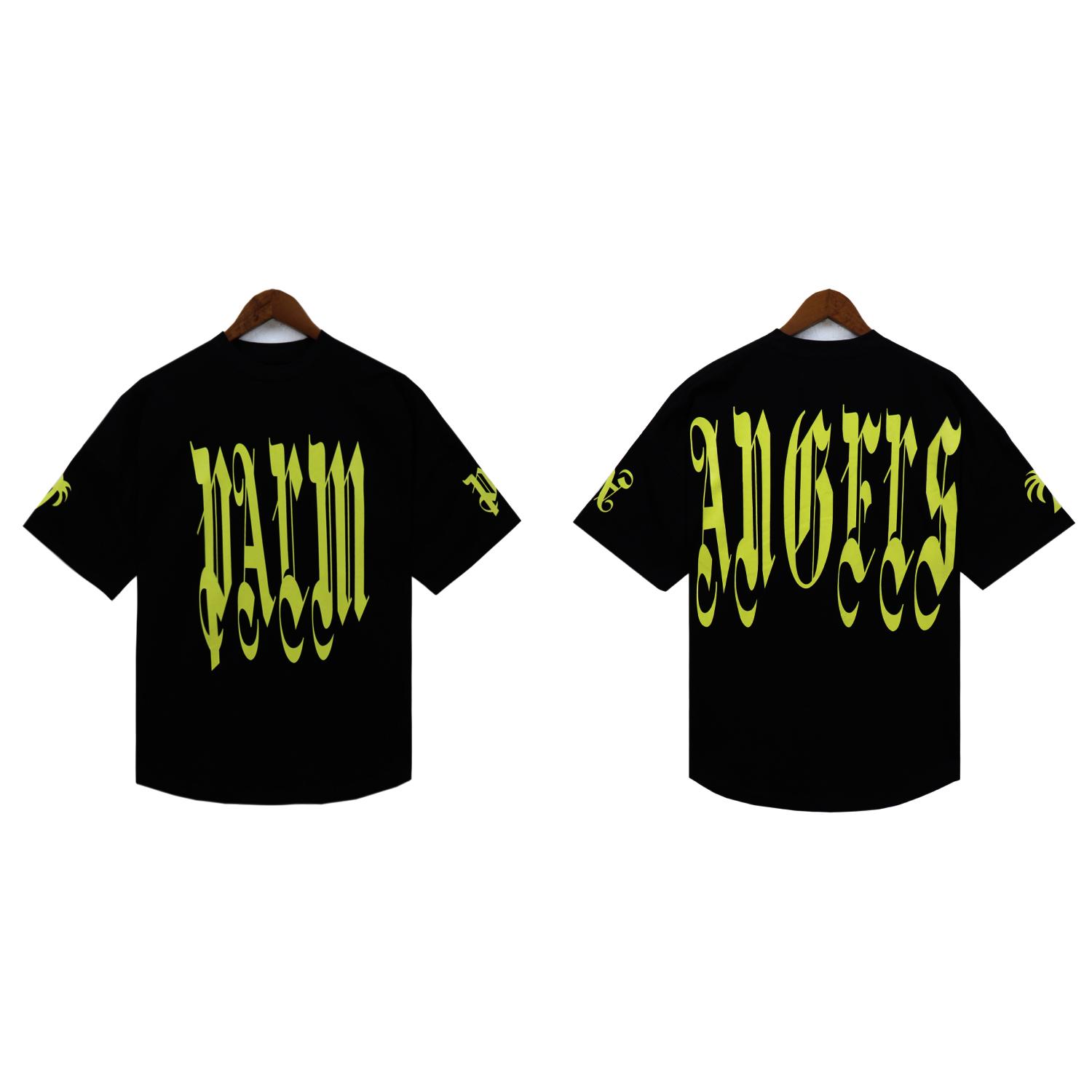 Palm Angels Gothic Logo Over T-Shirt Black - DopestKickz