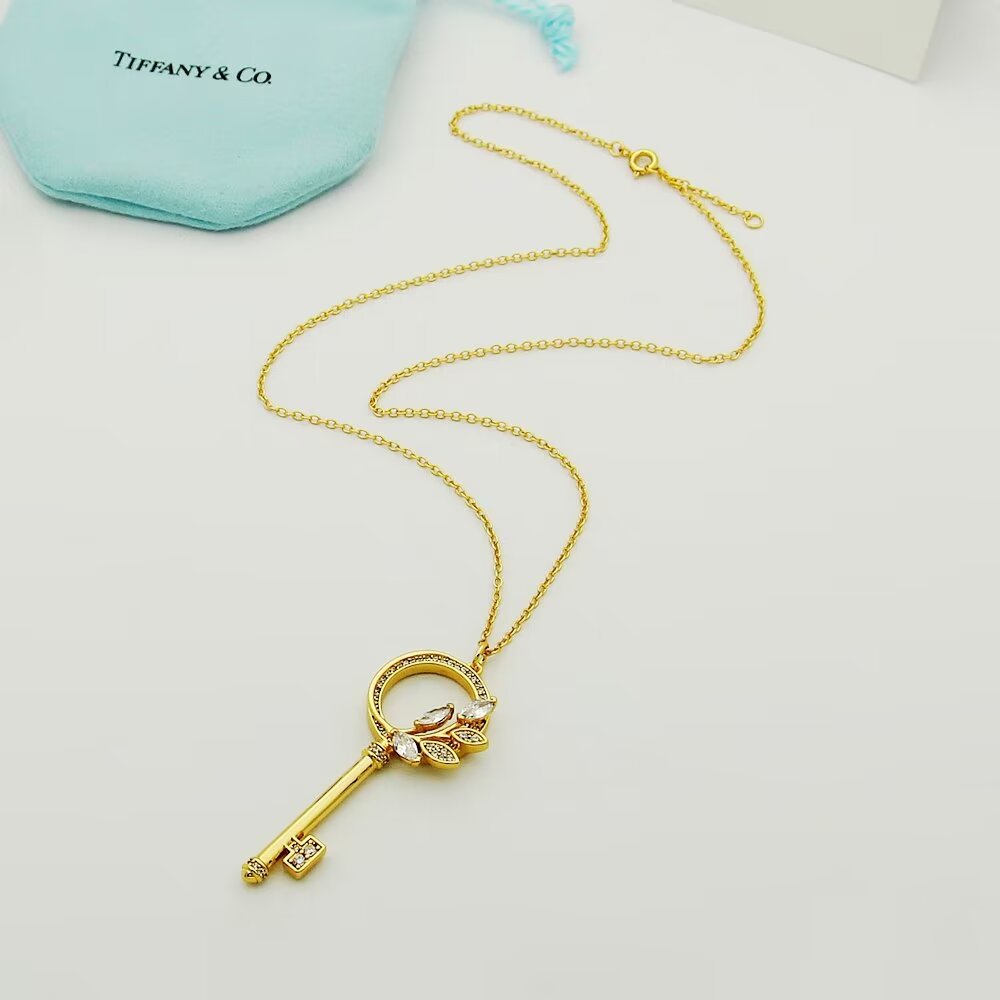 Tiffany & Co.  Diamond Vine Circle Key In Platinum - DopestKickz