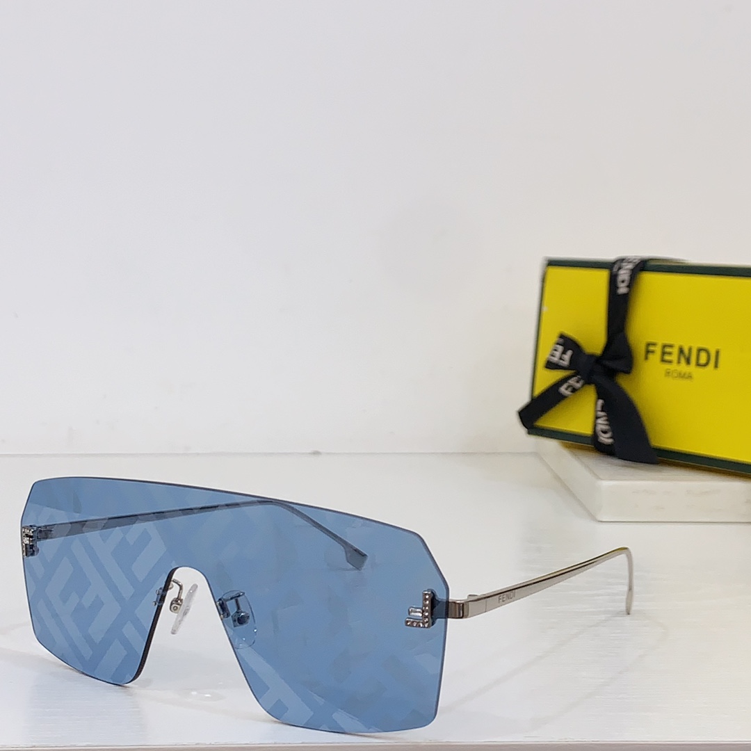 Fendi First Crystal Light Blue Shield Sunglasses    FE4121US - DopestKickz