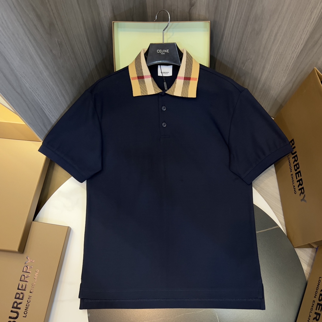 Burberry Check Collar Cotton Polo Shirt - DopestKickz