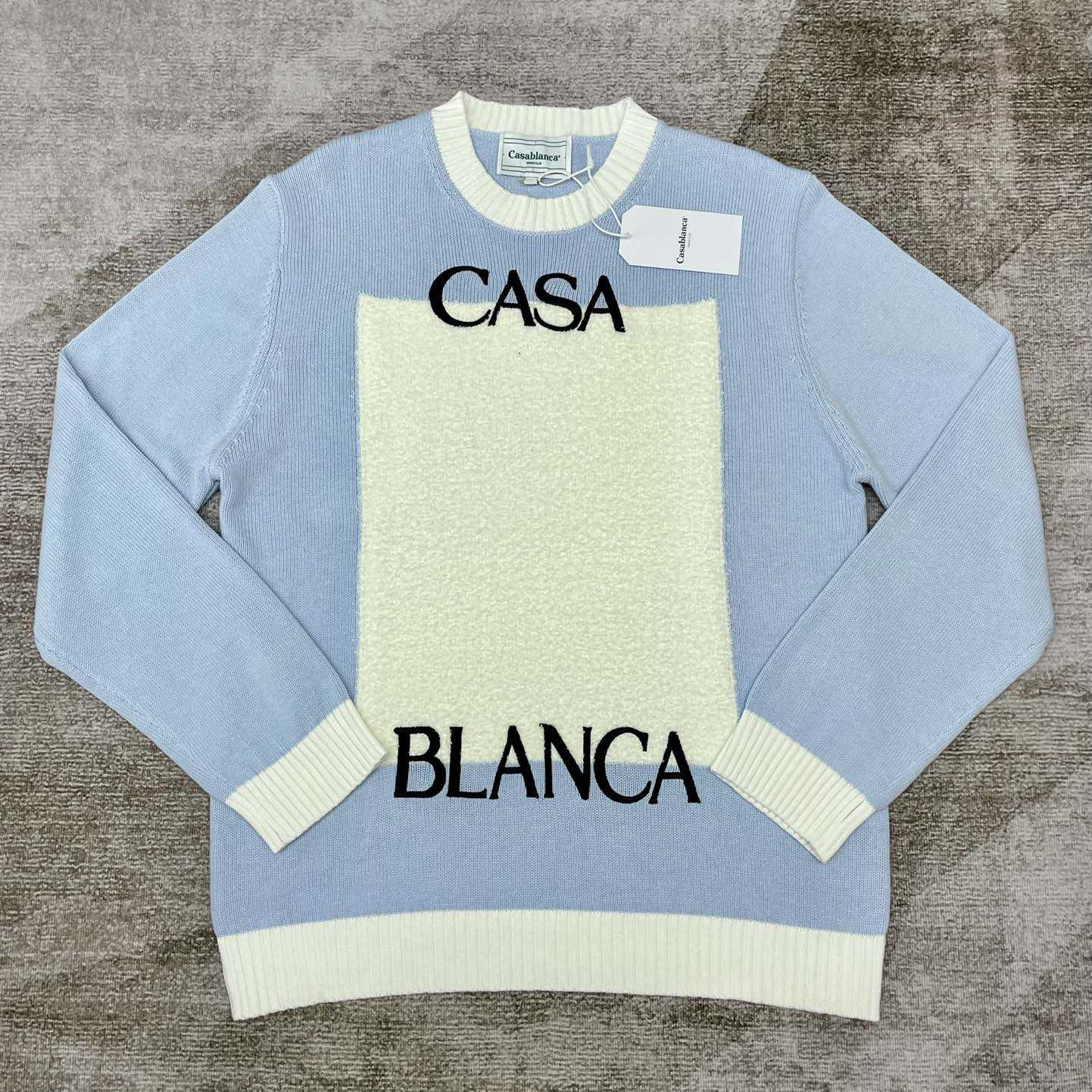 Casablanca Knit Logo Sweater 'Light Blue'    D0018 - DopestKickz