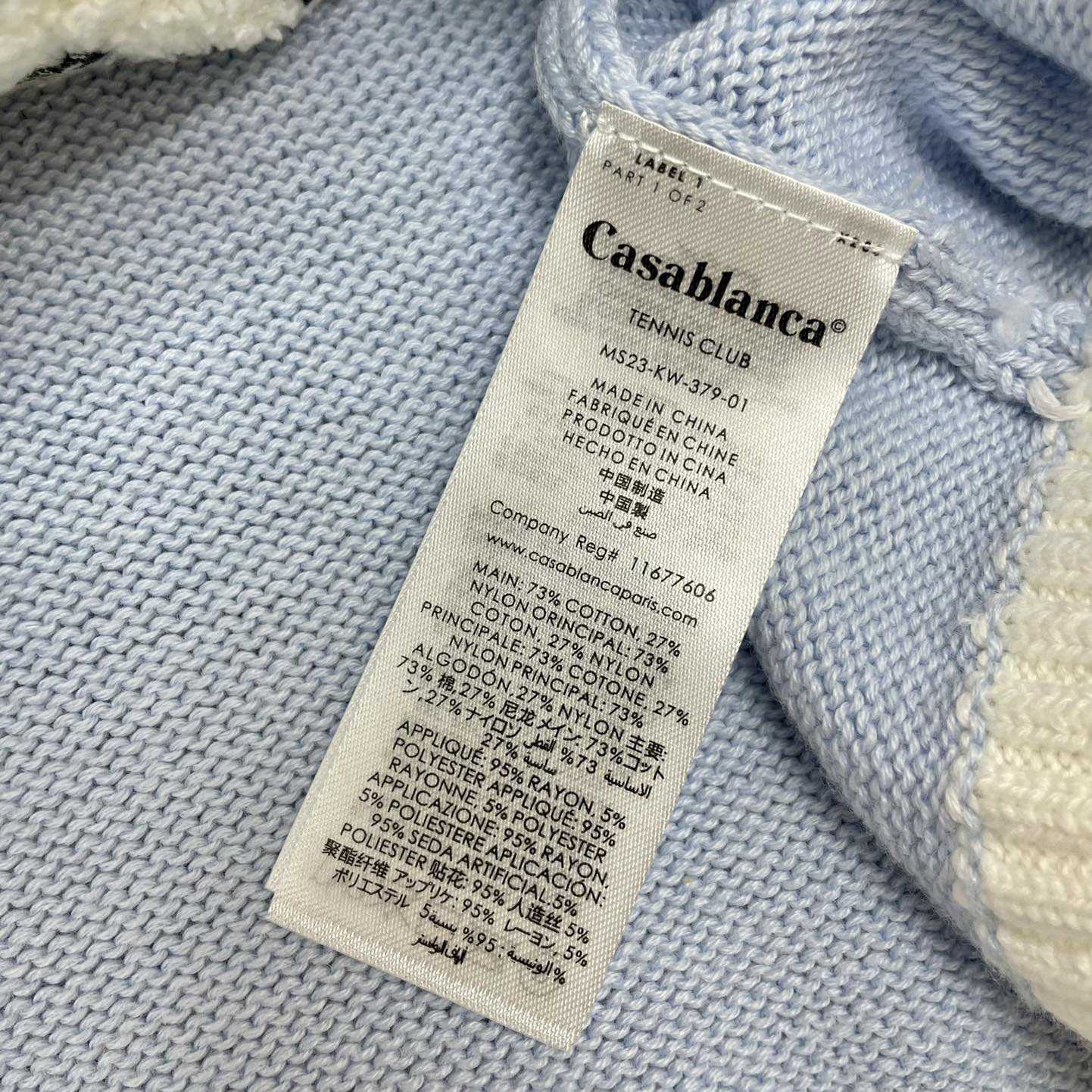 Casablanca Knit Logo Sweater 'Light Blue'    D0018 - DopestKickz