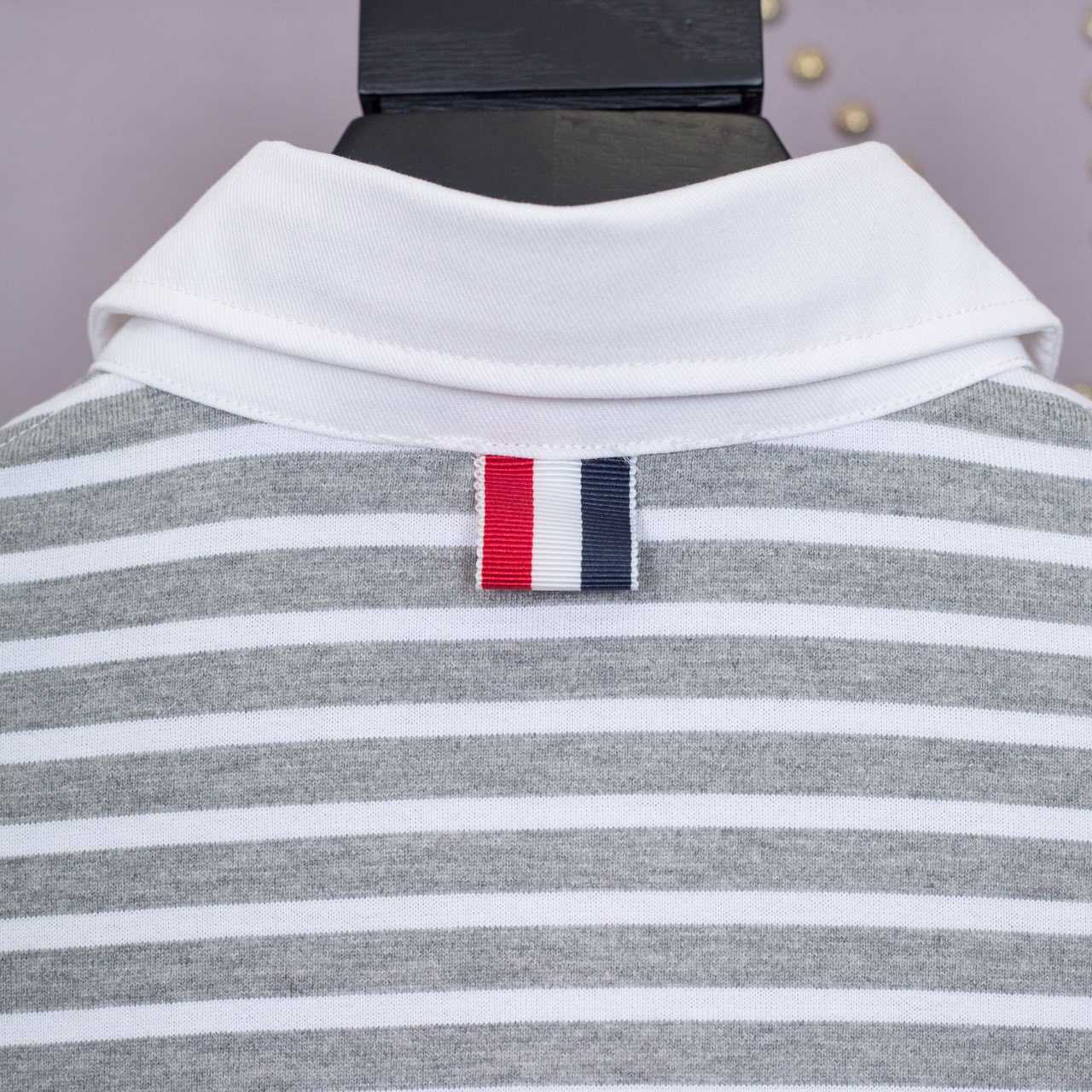 Thom Browne Striped Cotton-jersey Polo  1897 - DopestKickz