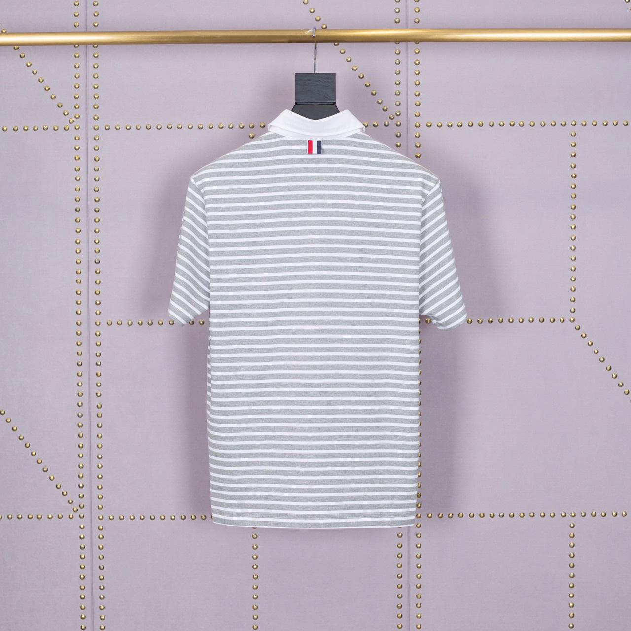 Thom Browne Striped Cotton-jersey Polo  1897 - DopestKickz