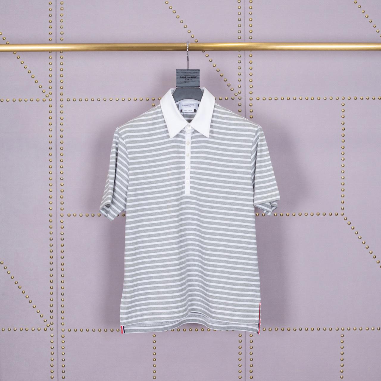 Thom Browne Striped Cotton-jersey Polo  1897 - DopestKickz