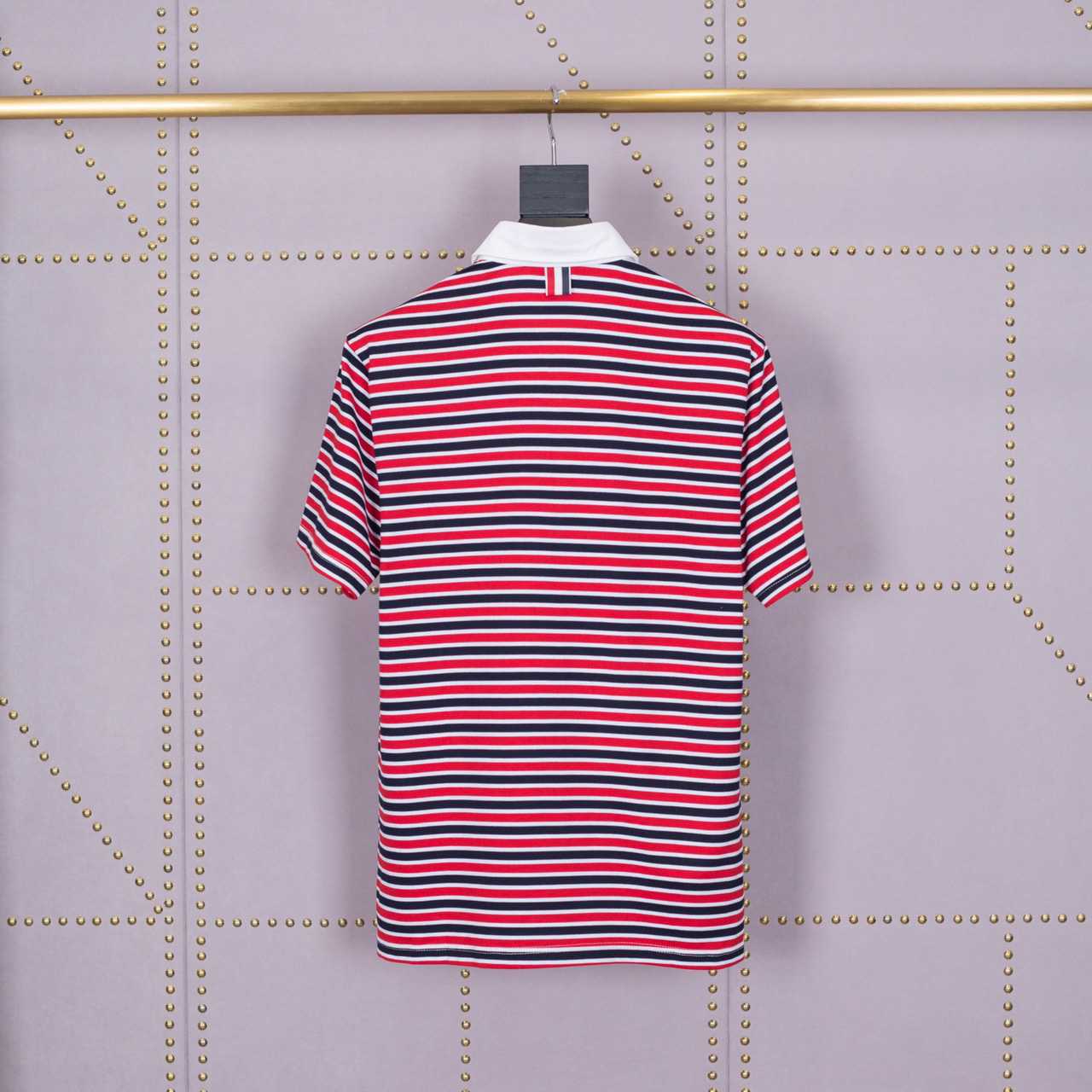 Thom Browne Striped Cotton-jersey Polo  1897 - DopestKickz