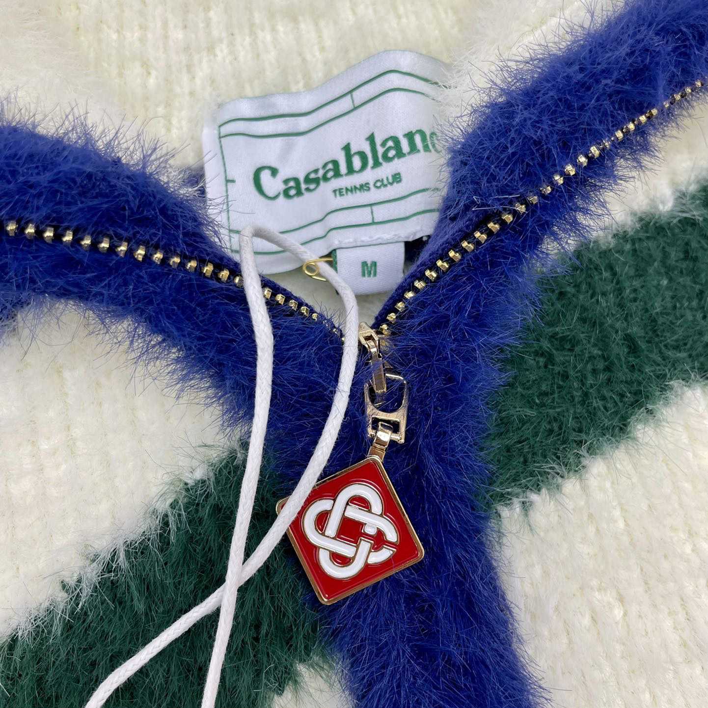 Casablanca  Furry Striped Zip Up Jumper - DopestKickz
