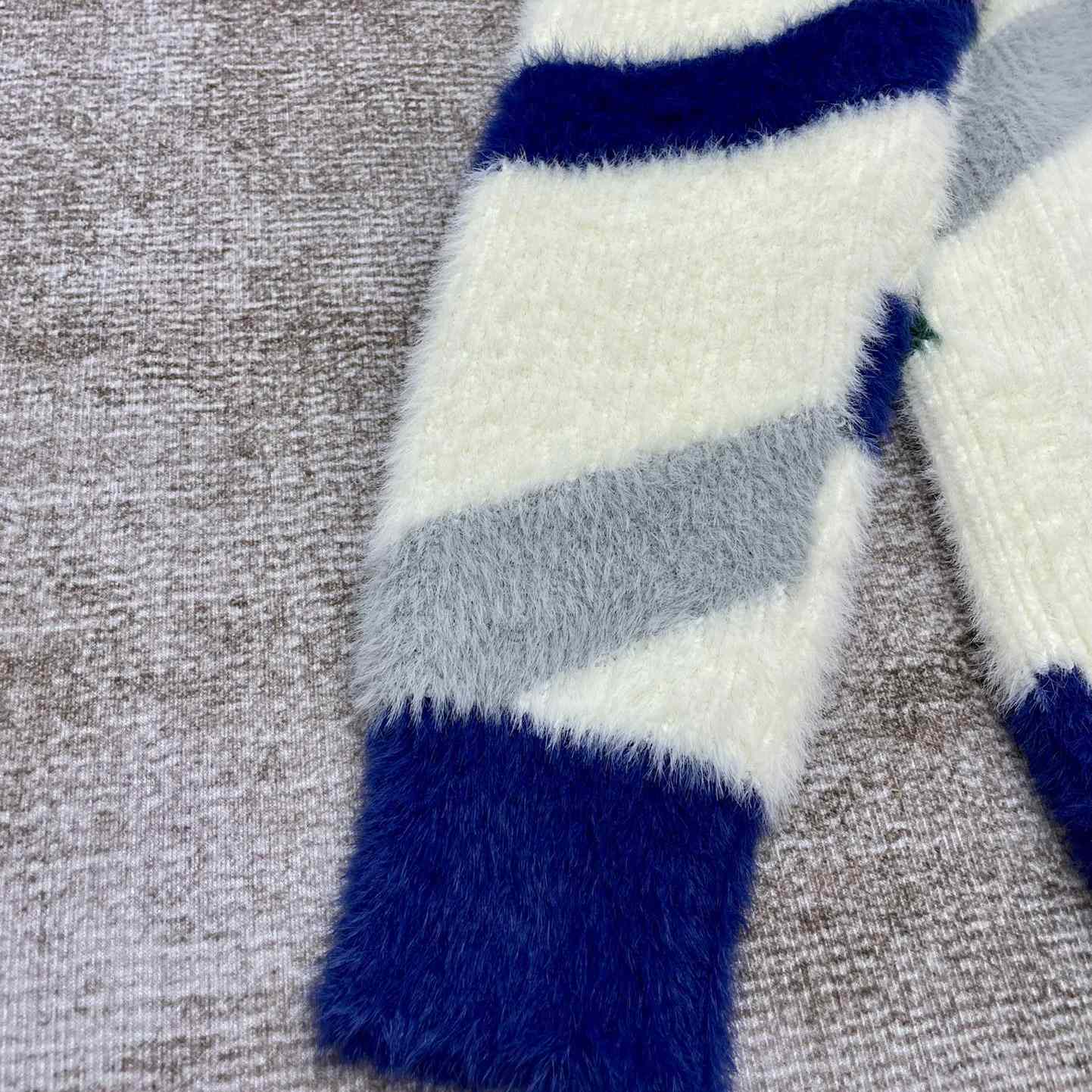 Casablanca  Furry Striped Zip Up Jumper - DopestKickz