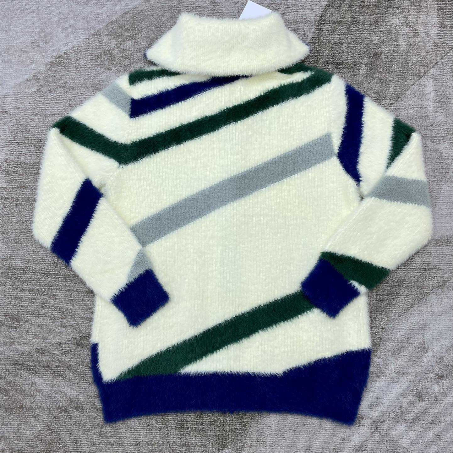Casablanca  Furry Striped Zip Up Jumper - DopestKickz