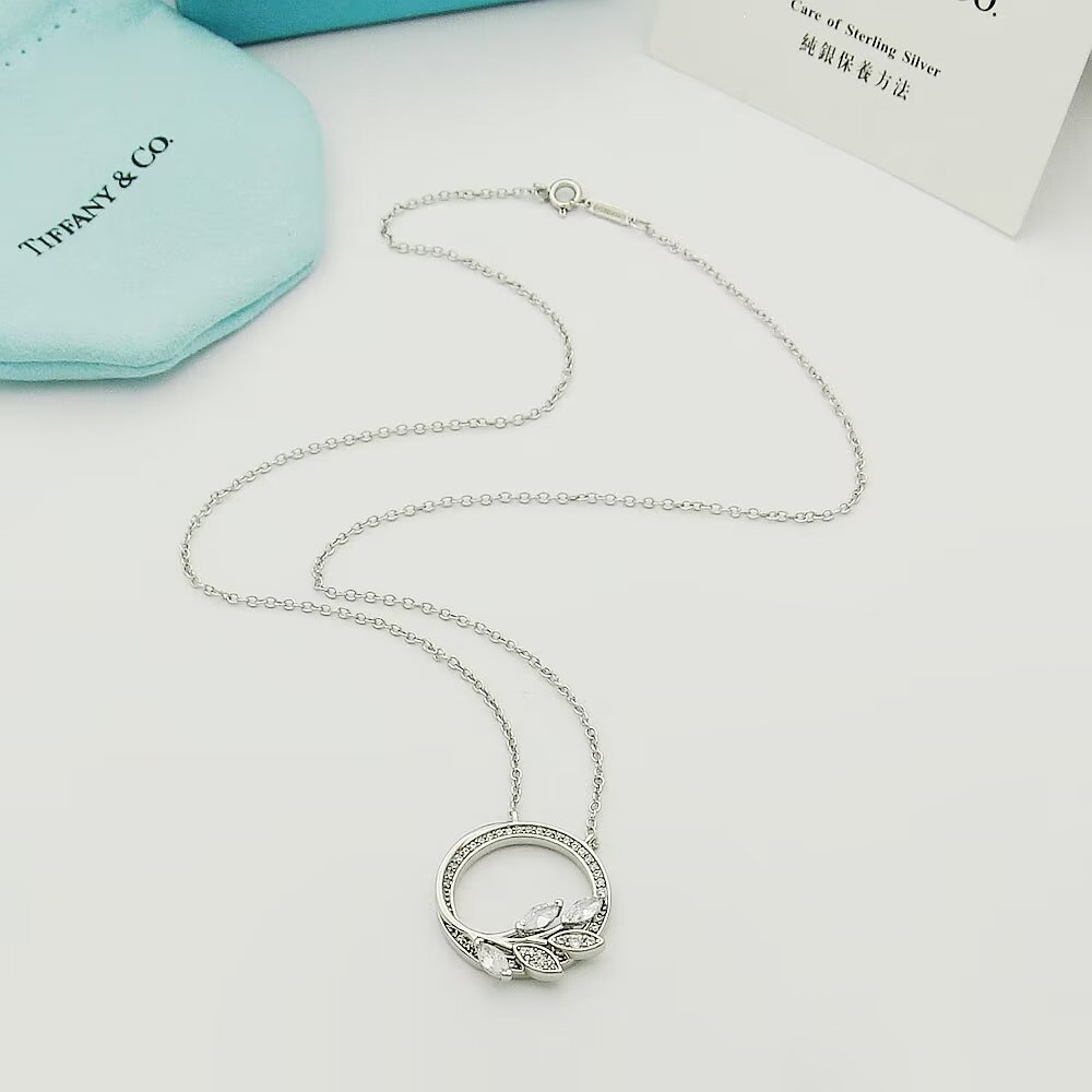 Tiffany & Co. Diamond Vine Circle Pendant In Platinum - DopestKickz