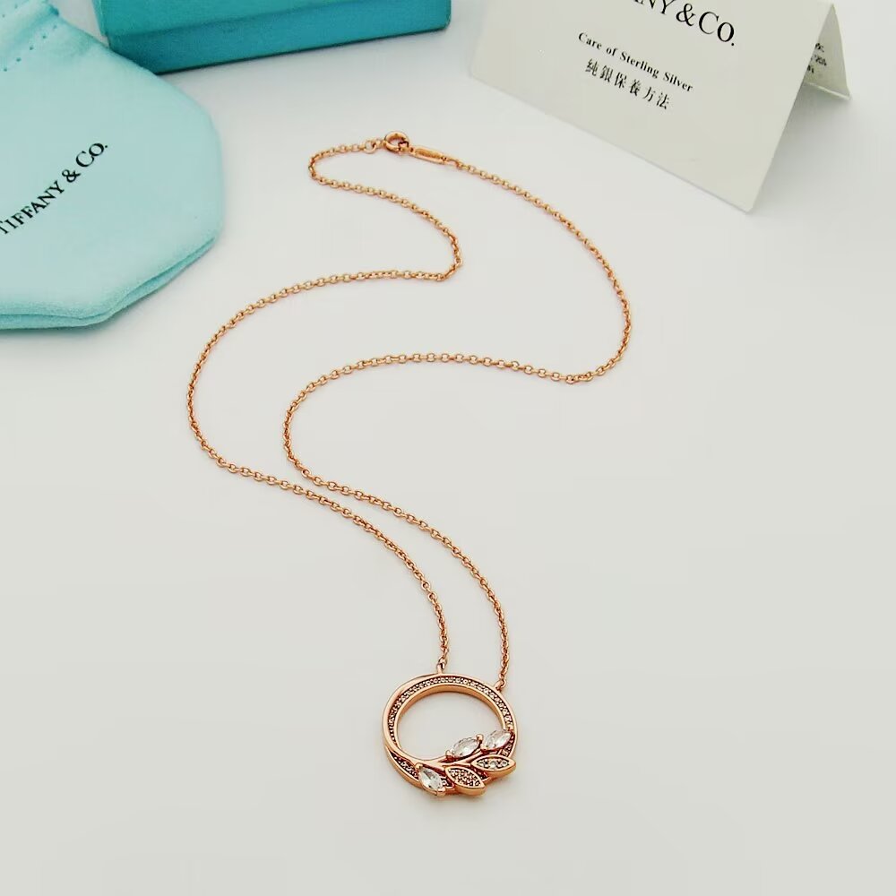 Tiffany & Co. Diamond Vine Circle Pendant In Platinum - DopestKickz