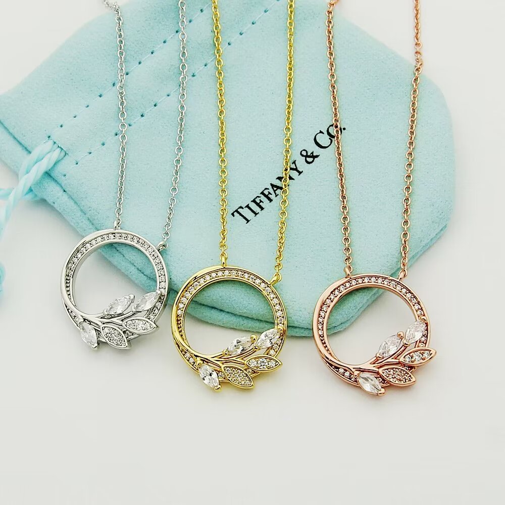 Tiffany & Co. Diamond Vine Circle Pendant In Platinum - DopestKickz